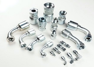Various chrome and stainless steel sanitary fittings